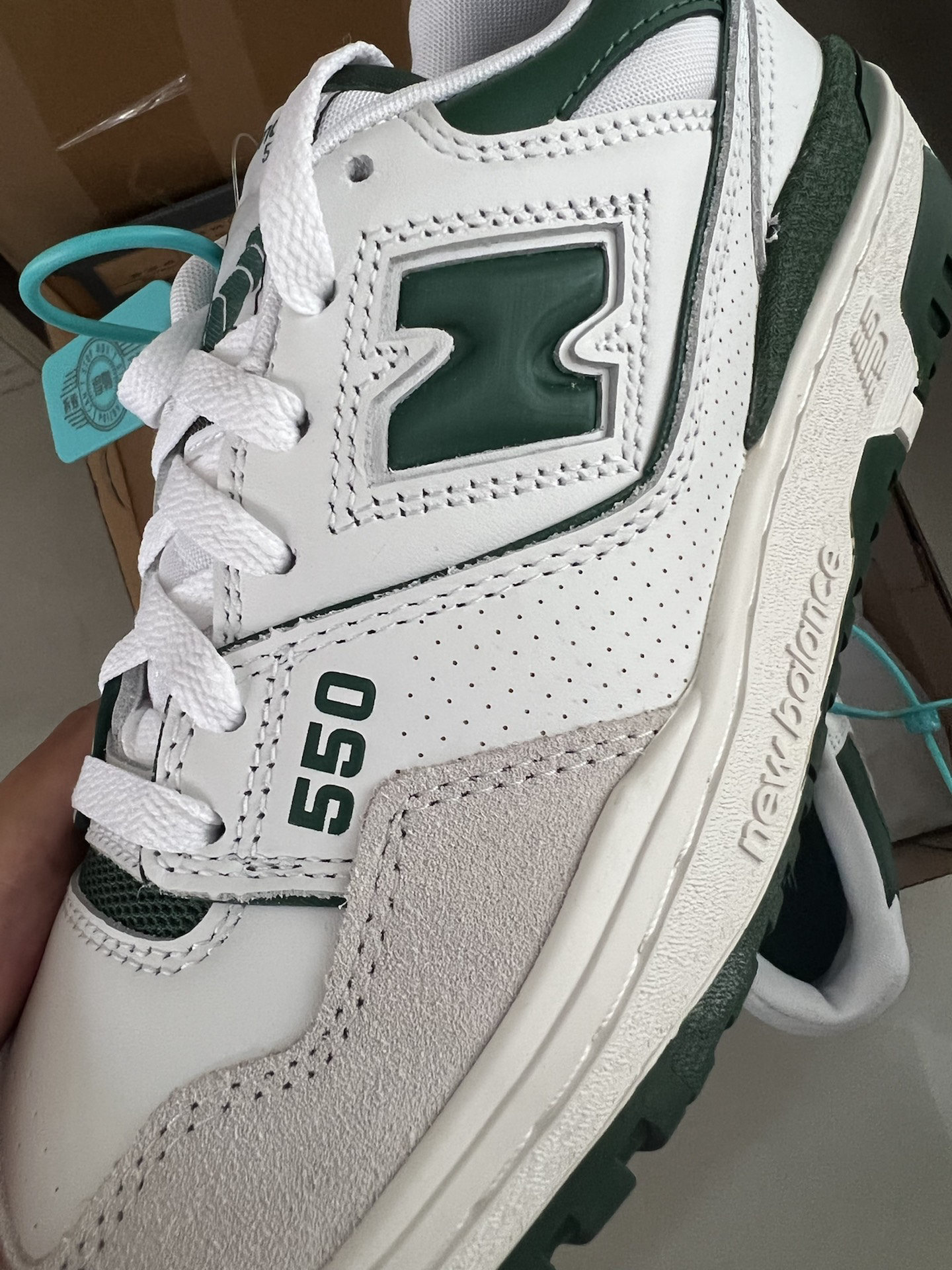 custom review-New Balance NB 550 Премиум Пачка Амортизация Износостойкий Низкий Топ Винтажные Баскетбольные Кроссовки Унисекс Зеленый