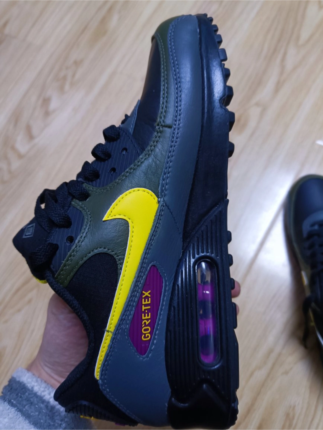 custom review-Nike Air Max 90 Устойчивый к истиранию Водонепроницаемый и Дышащий Низкий Топ Повседневные Беговые Кроссовки Мужские Черные Желтые