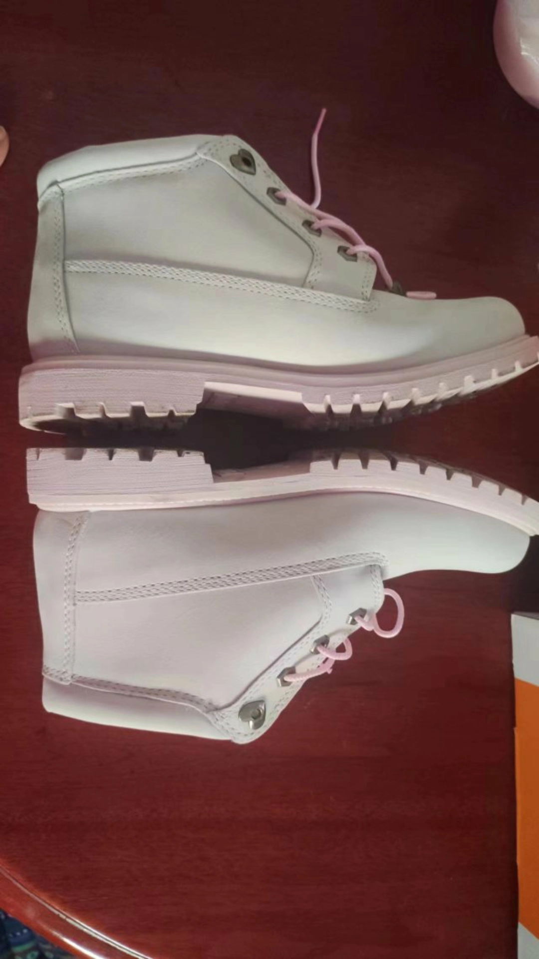 custom review-Timberland Chukka Короткий Мартин Ботинок Женские Серый Розовый