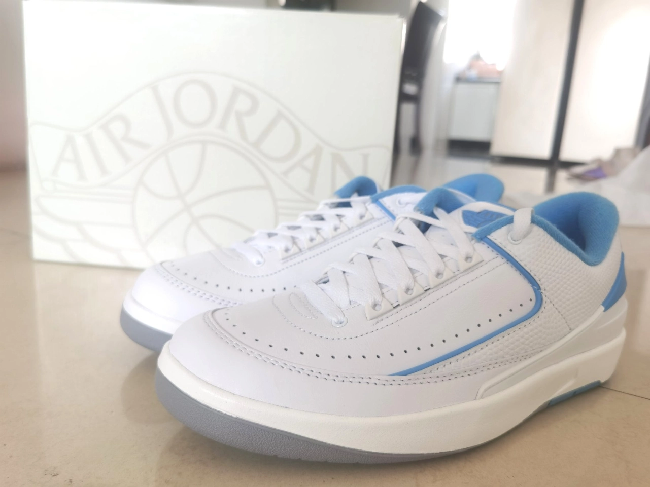 custom review-Jordan Air Джордан 2 Low 'Университетский синий' Низкий топ Винтажные баскетбольные кроссовки Мужские Каролина Блю