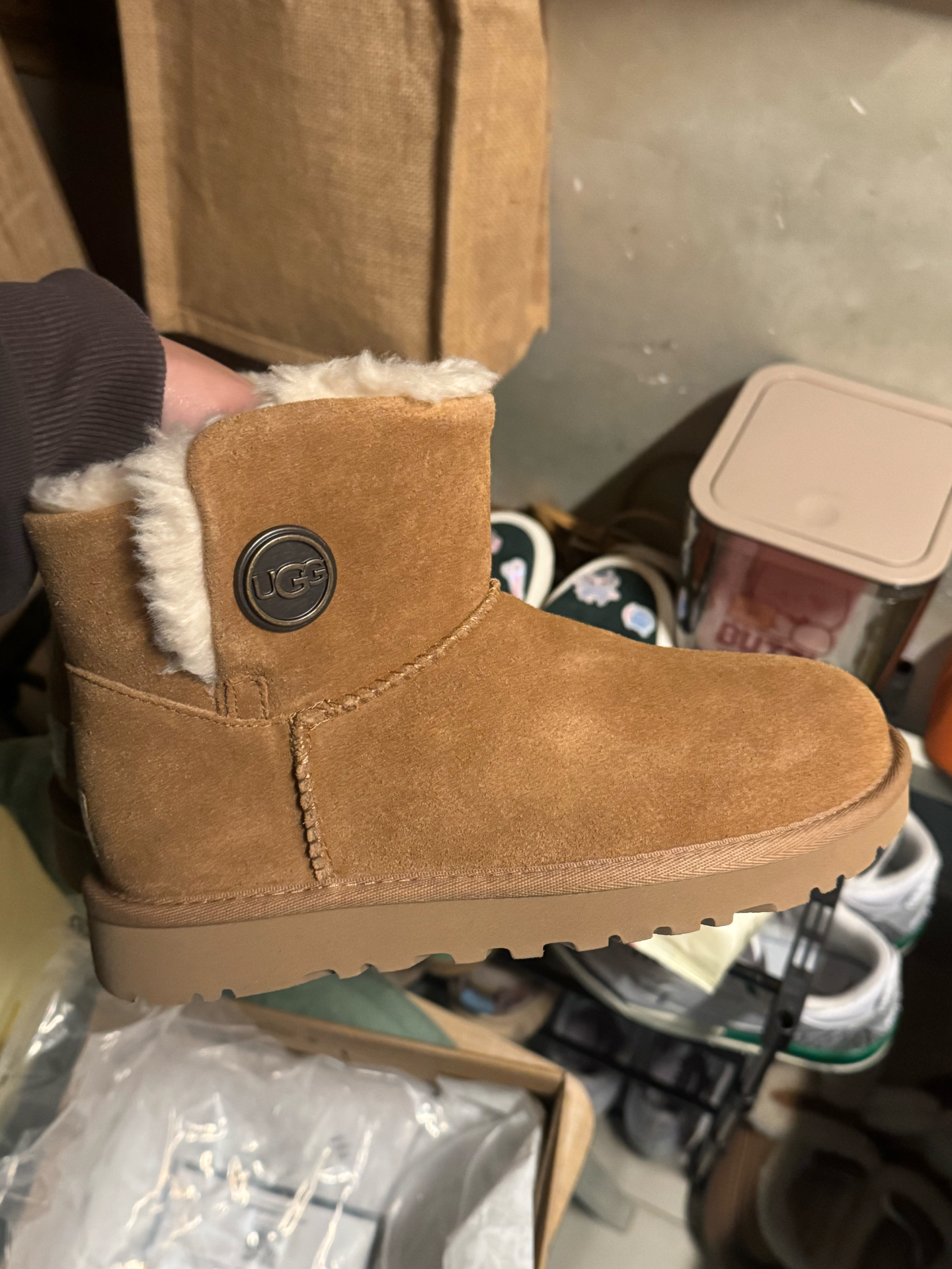 custom review-UGG Корова Спилок Термический Износостойкий Амортизирующий Противоскользящий С флисовой подкладкой Удобный Короткий