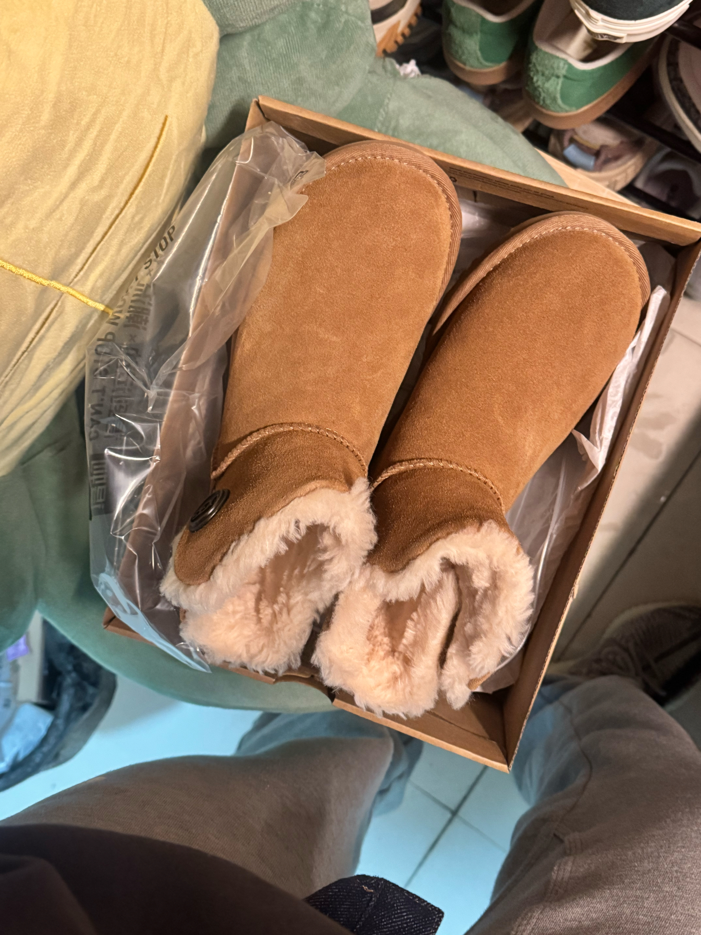 custom review-UGG Корова Спилок Термический Износостойкий Амортизирующий Противоскользящий С флисовой подкладкой Удобный Короткий