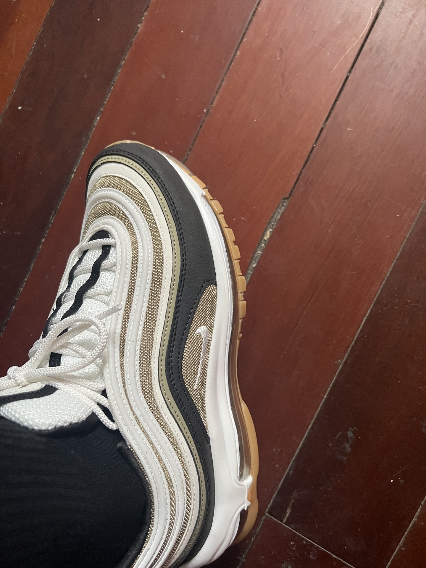 custom review-Nike Air Max 97 Устойчивый к истиранию Низкий Топ Casual Мужской Белый Коричневый