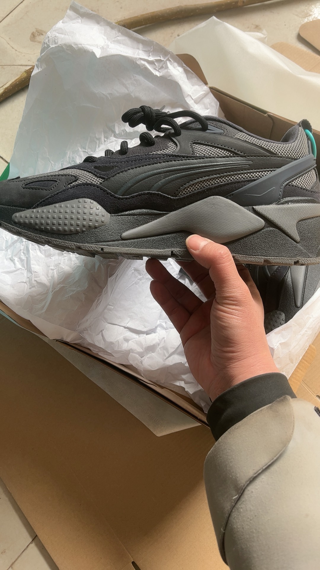 custom review-PUMA RS X Дышащий Низкий Топ Кроссовки с Толстой Подошвой Унисекс Черные