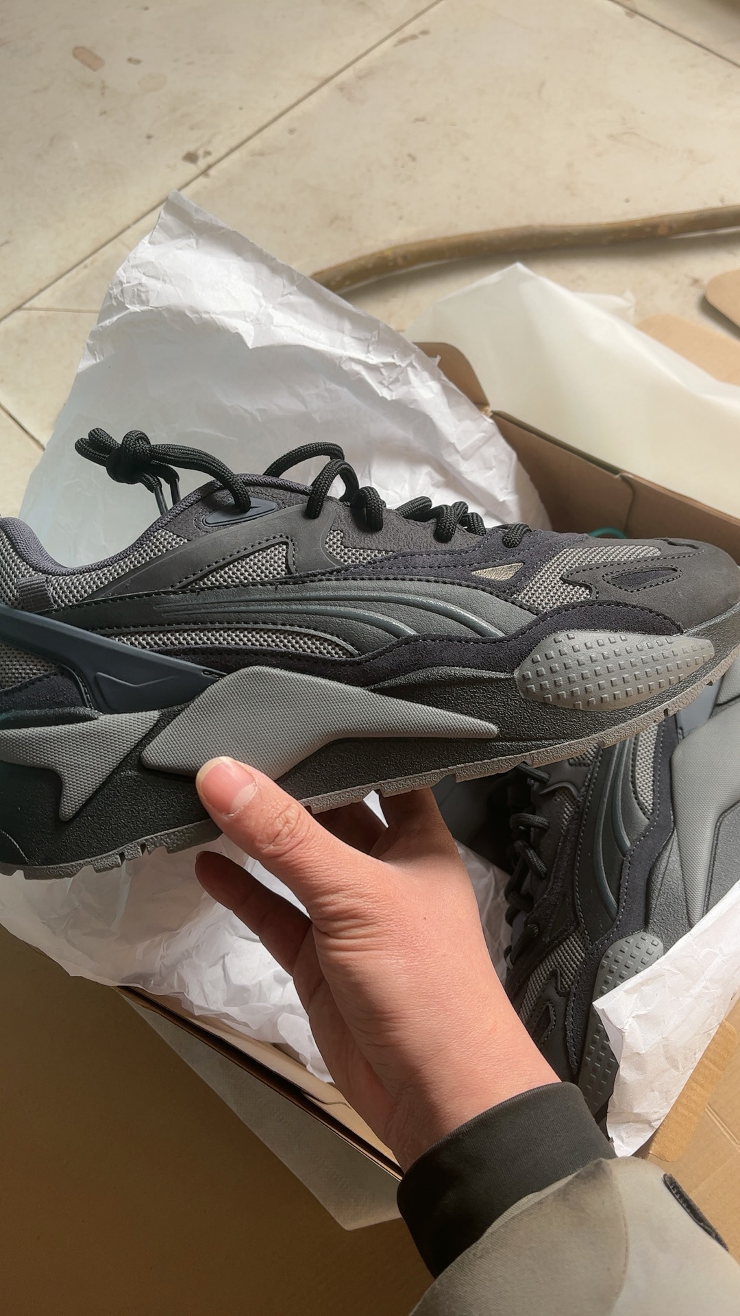 custom review-PUMA RS X Дышащий Низкий Топ Кроссовки с Толстой Подошвой Унисекс Черные
