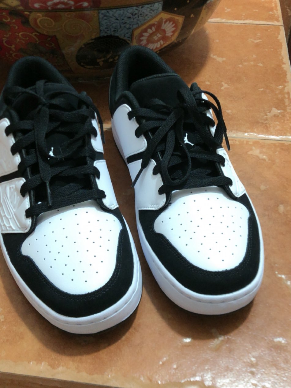 custom review-Джордан Nu Retro 1 Low Топ Винтажные баскетбольные кроссовки Мужской Черно-белая панда