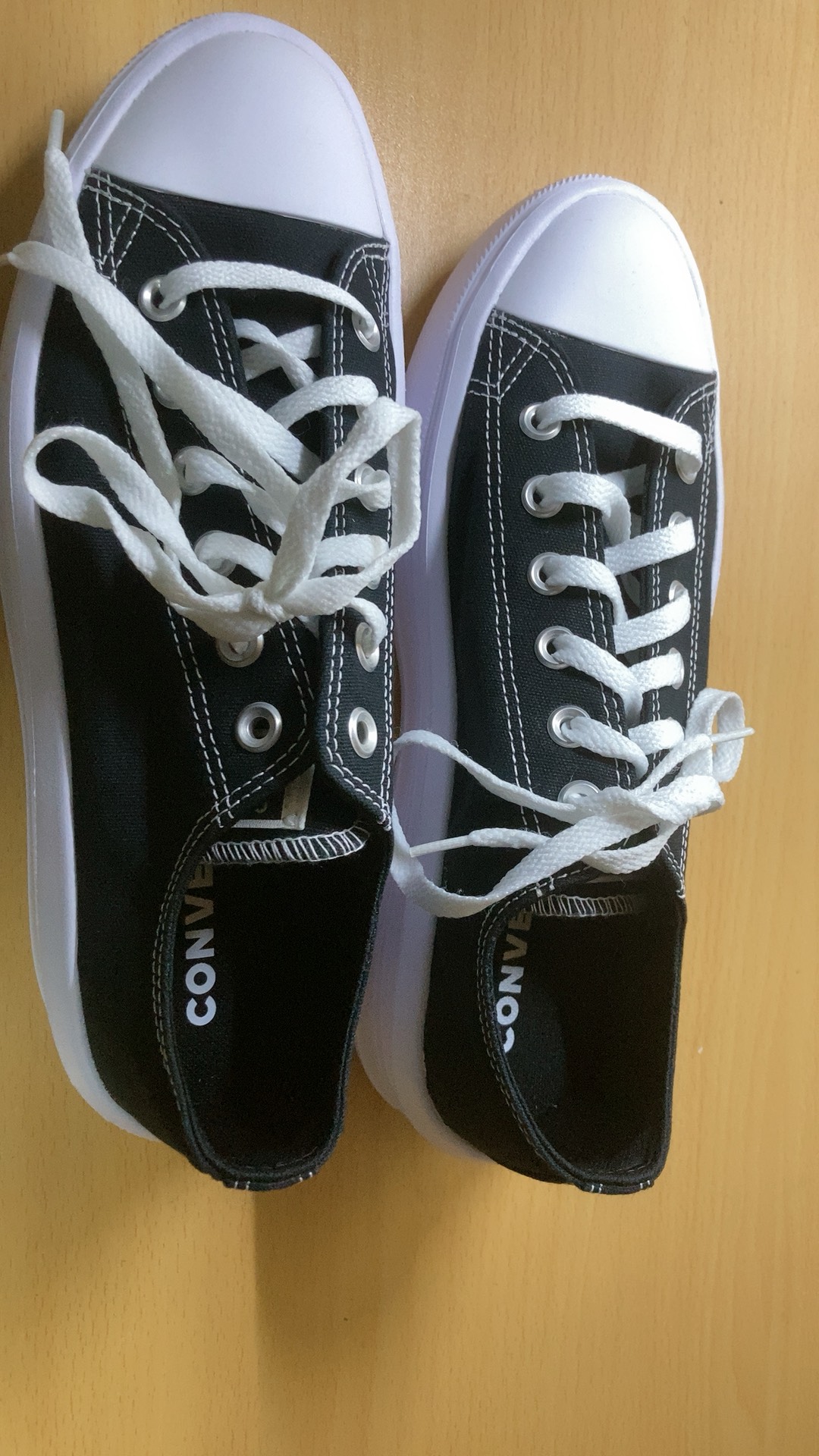 custom review-Конверс All Star Move Износостойкий Дышащий Покрытие Увеличение Высоты Низкие Кеды Женские Черный