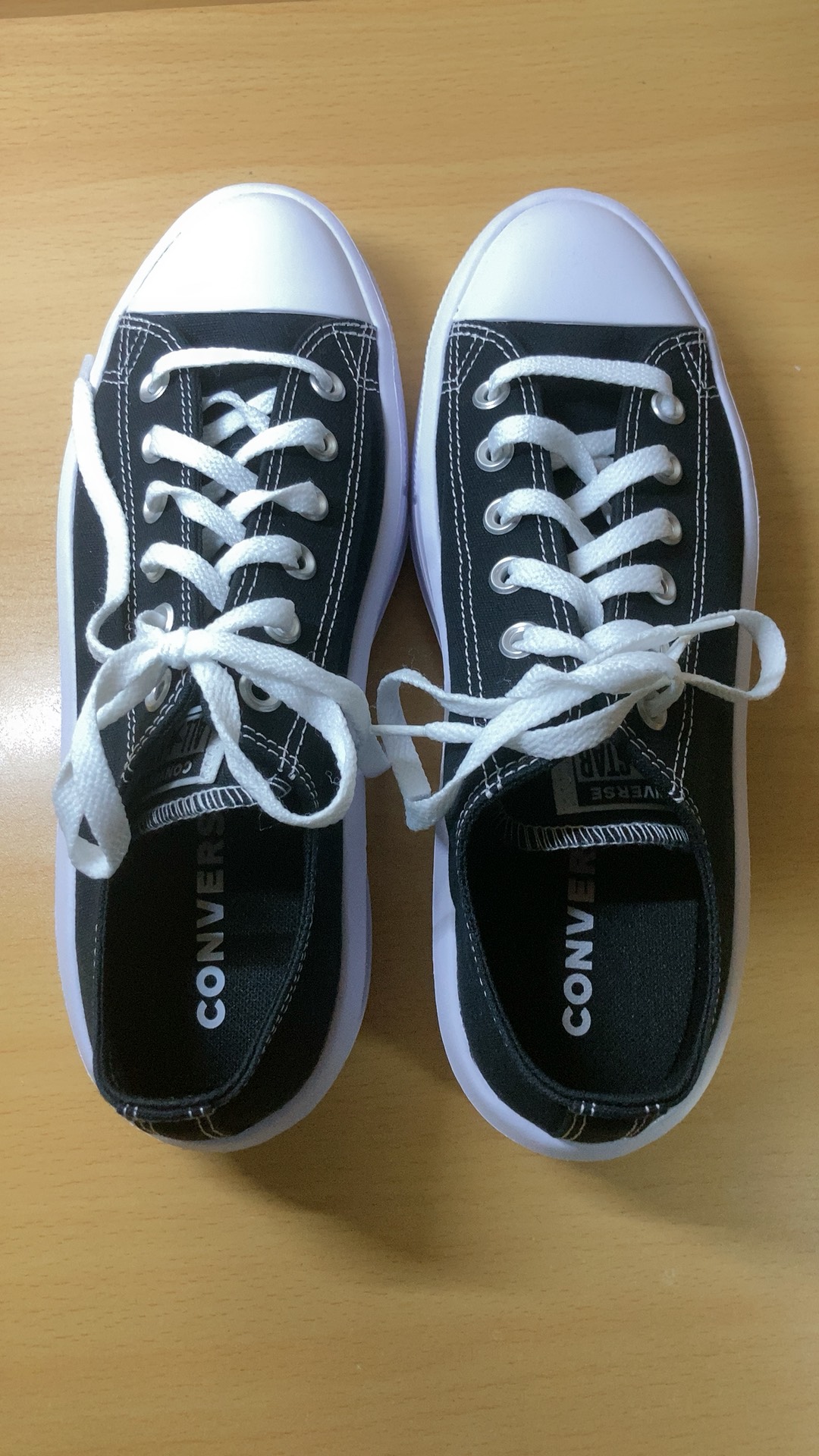 custom review-Конверс All Star Move Износостойкий Дышащий Покрытие Увеличение Высоты Низкие Кеды Женские Черный