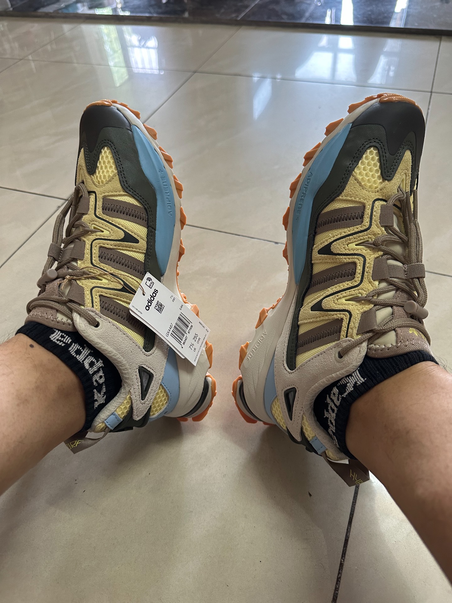 custom review-Adidas Originals Hyperturf Slip-resistant Abrasion-resistant Lightweight Low-Top Streetwear Unisex Yellow Blue Adidas Originals Hyperturf Противоскользящий Устойчивый к истиранию Легкий Низкий Топ Уличная Обувь Унисекс Желтый Синий