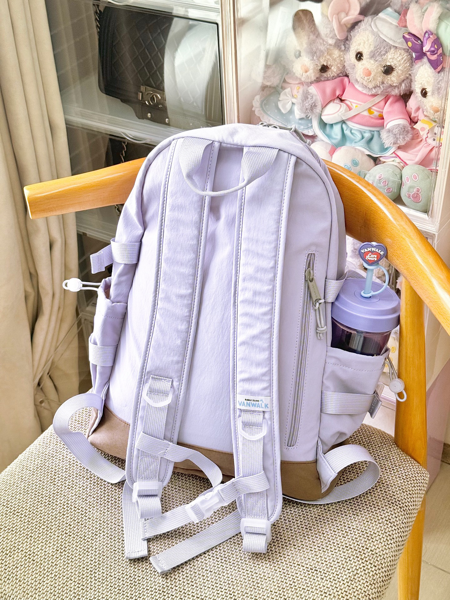 开学新书包 敲可爱的韩系大容量香芋紫双肩包🎒