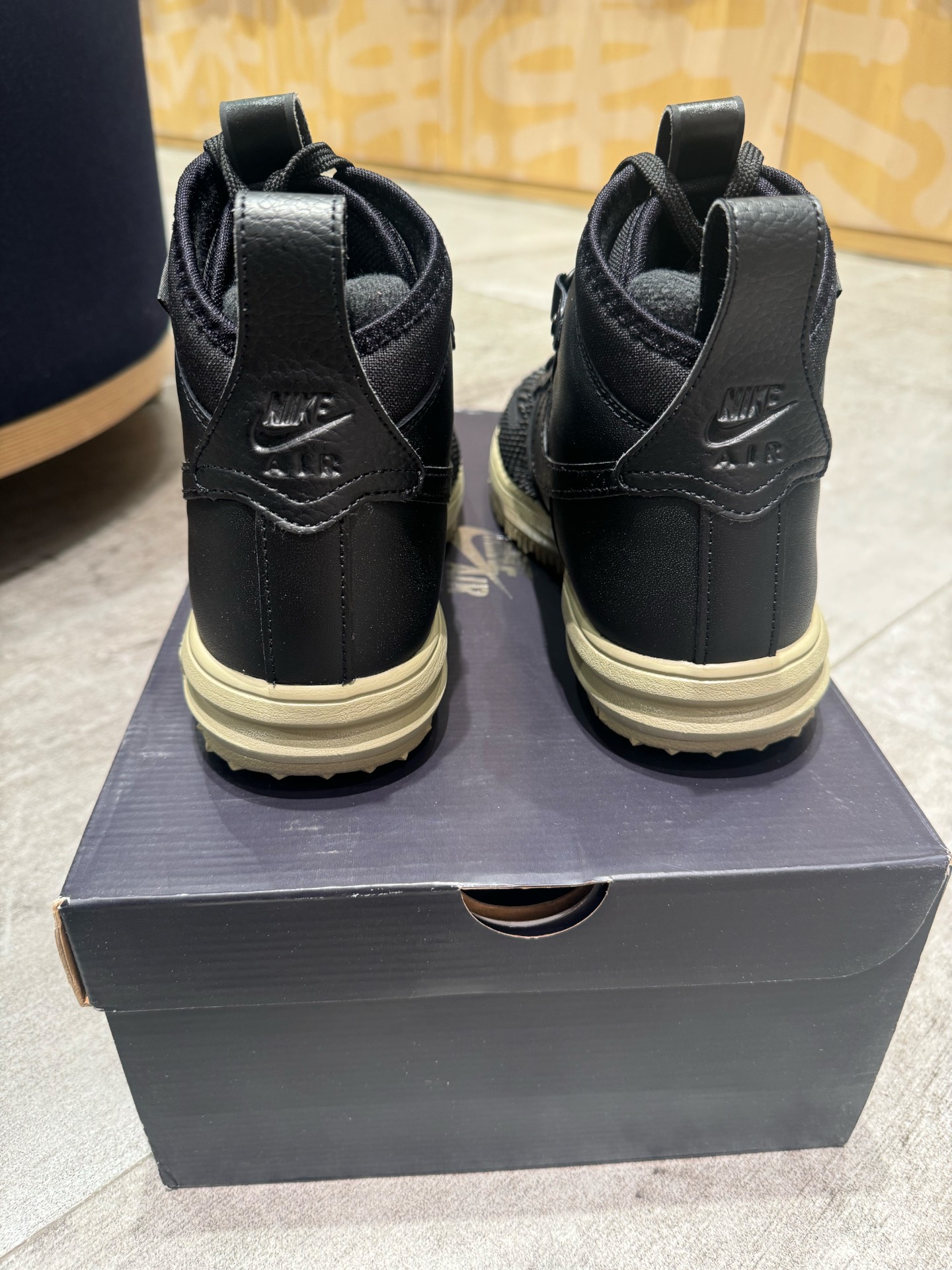 custom review-Nike Lunar Force 1 Duckboots Slip-Resistant High Top Скейтборд Кроссовки Мужские Черные