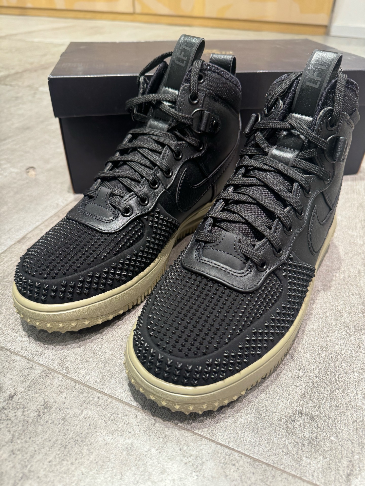 custom review-Nike Lunar Force 1 Duckboots Slip-Resistant High Top Скейтборд Кроссовки Мужские Черные