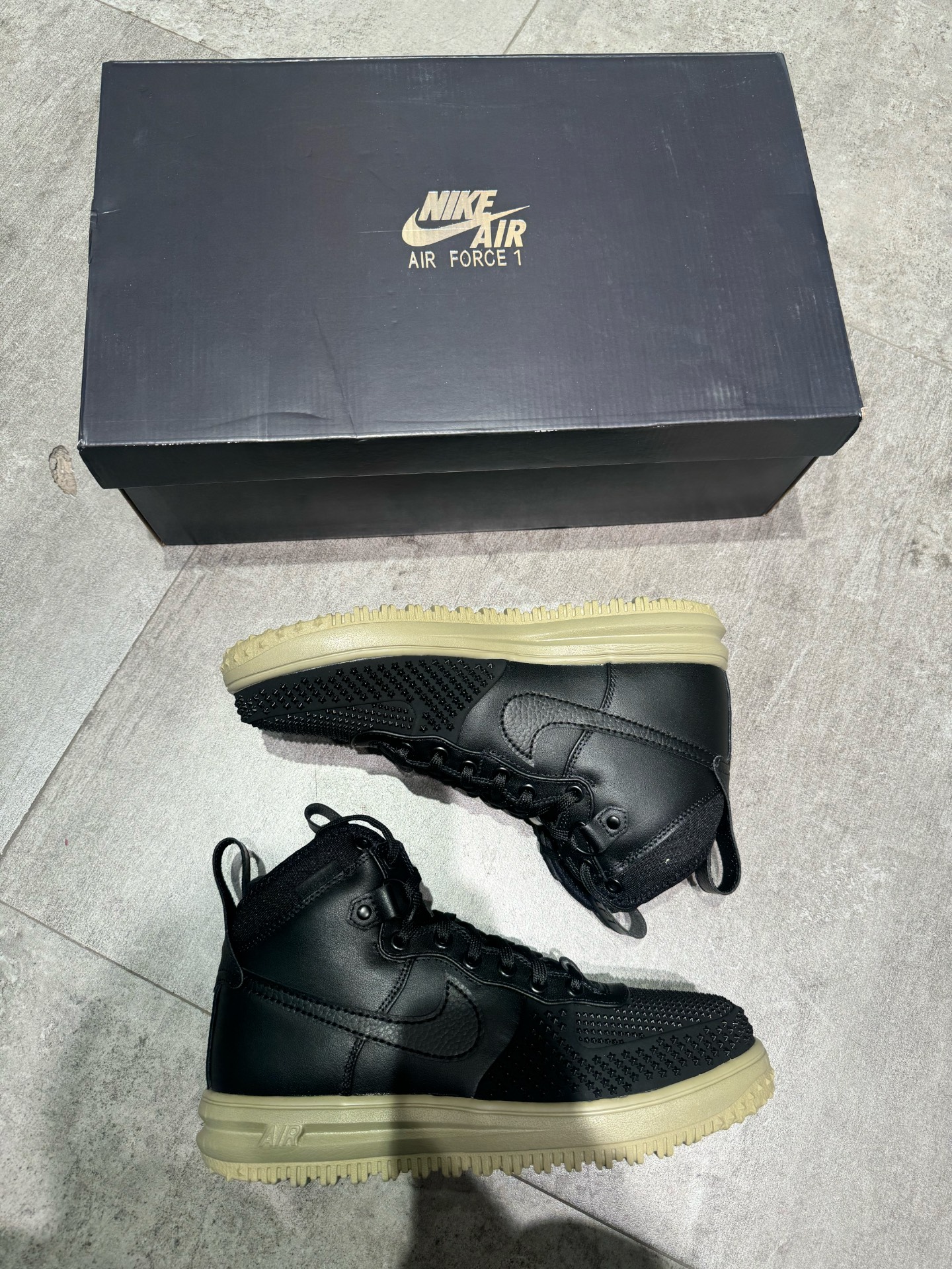 custom review-Nike Lunar Force 1 Duckboots Slip-Resistant High Top Скейтборд Кроссовки Мужские Черные