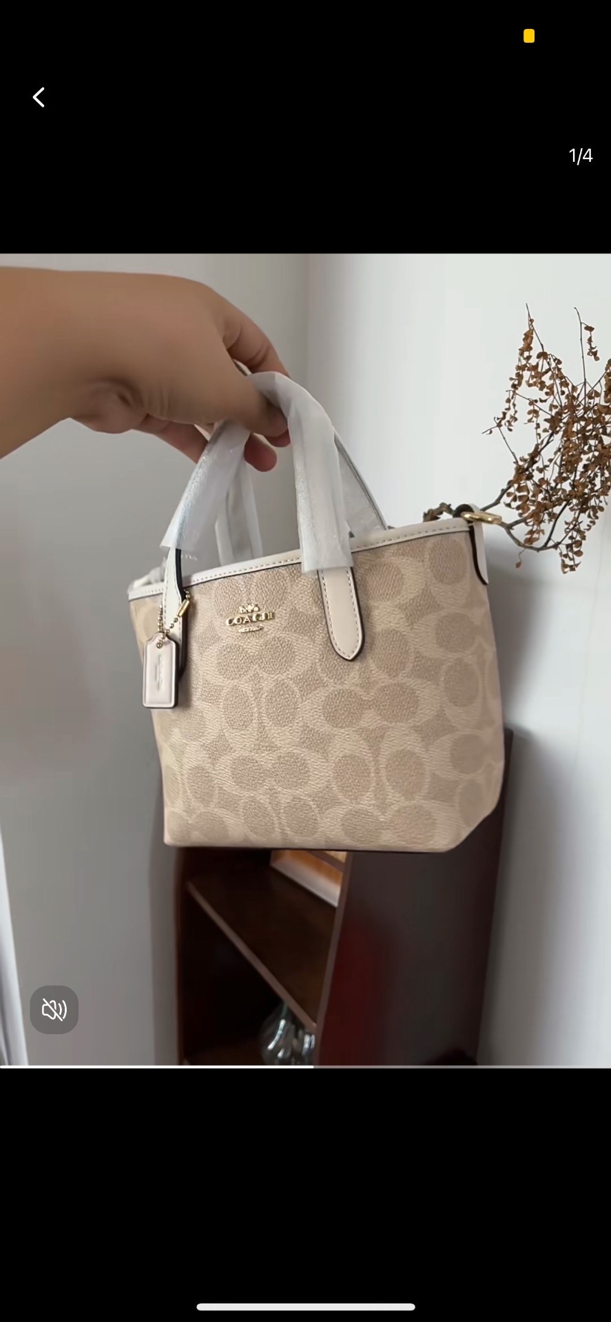custom review-COACH Городская Сумка Tote из Покрытого Холста Сумка для покупок Сумка через плечо Сумка на одно плечо Мини