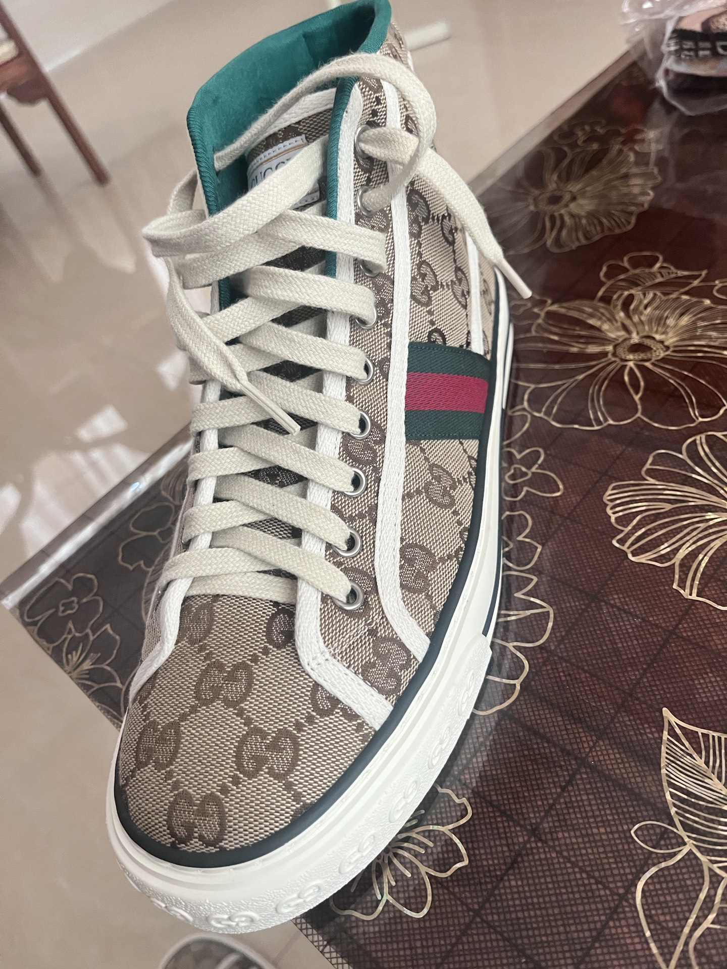 custom review-GUCCI Tennis 1977 Скейтборд Кроссовки Мужские Цвет Эбеновое дерево