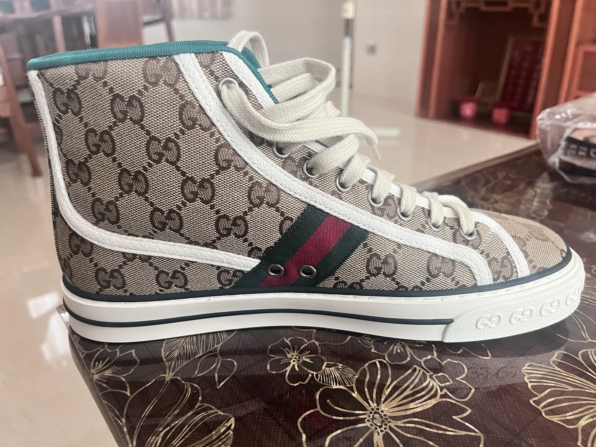custom review-GUCCI Tennis 1977 Скейтборд Кроссовки Мужские Цвет Эбеновое дерево