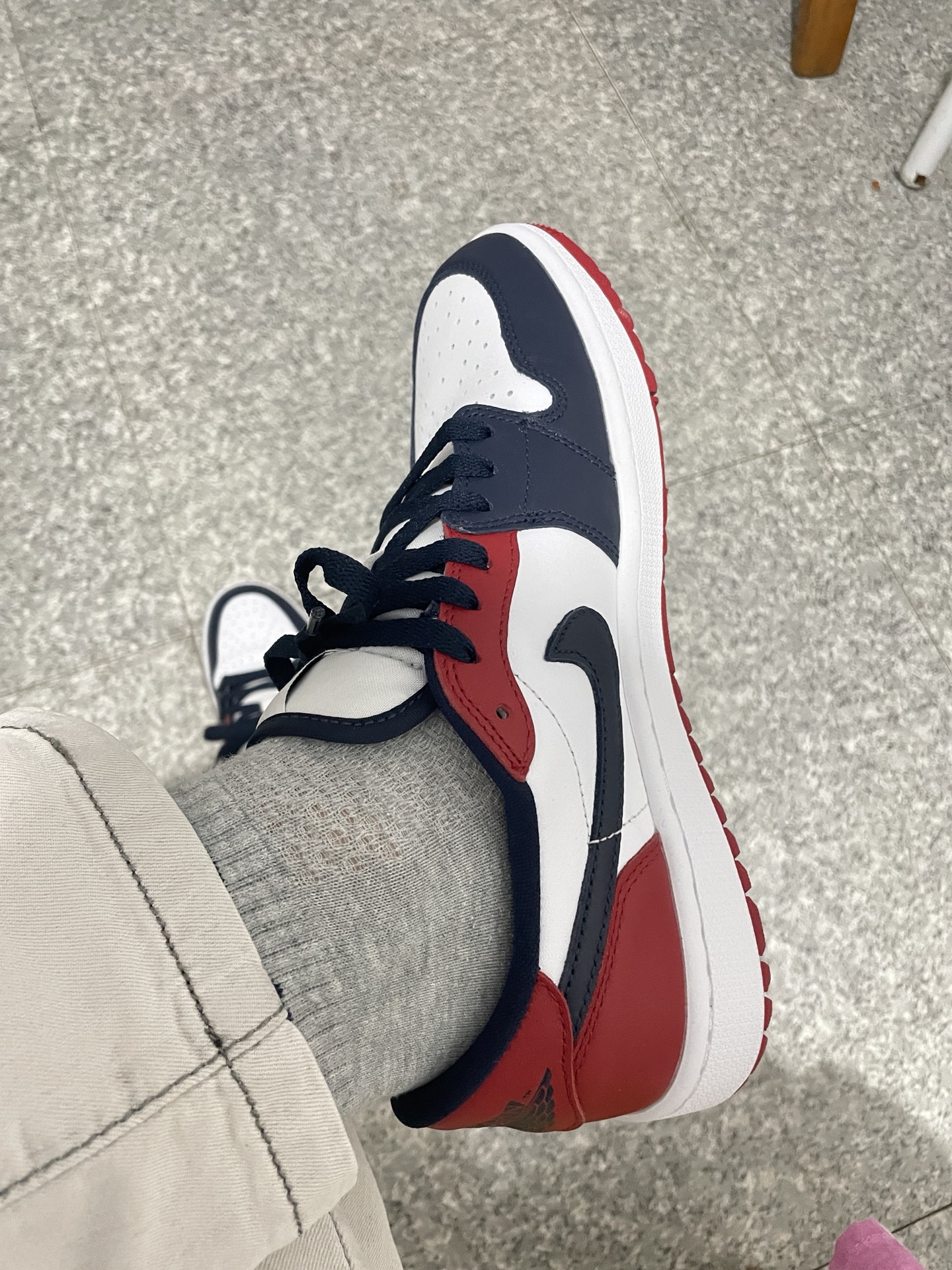 custom review-Jordan Air Jordan 1 Low GOLF 'USA' Low Топ Винтажные баскетбольные кроссовки Унисекс Синий красный