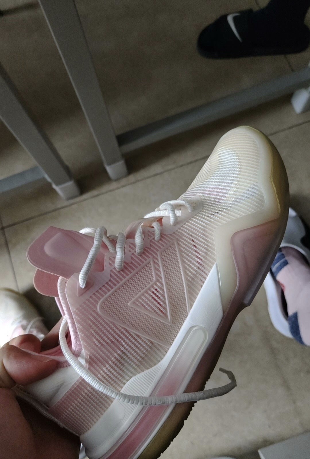 custom review-PEAK Wiggins AW1 Low Топ Баскетбольные кроссовки для игры Мужской Белый Розовый