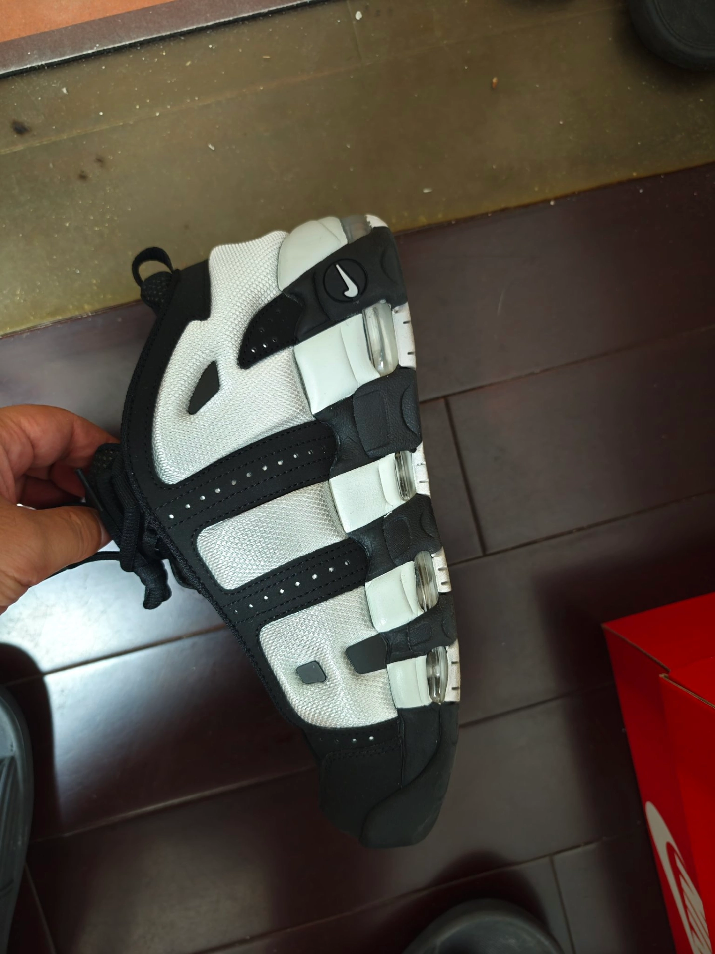 custom review-Nike Air More Uptempo Slip-Resistant Abrasion-Resistant Low-Top Баскетбольные кроссовки Unisex Черные