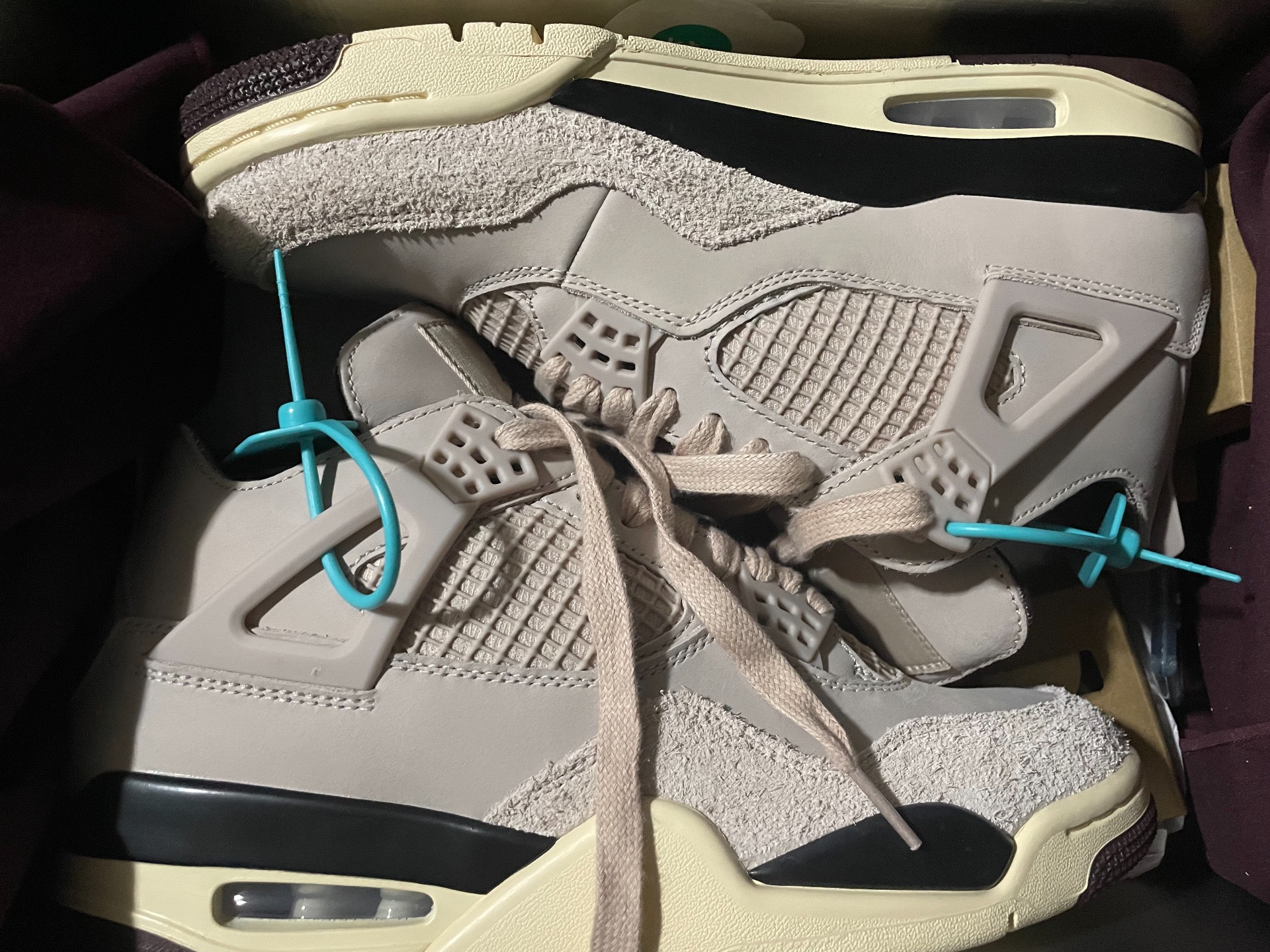 custom review-A MA MANIÉRE X JORDAN Air Jordan 4 'While YOU Were Sleeping' Противоскользящий MID Топ Винтажные баскетбольные кроссовки