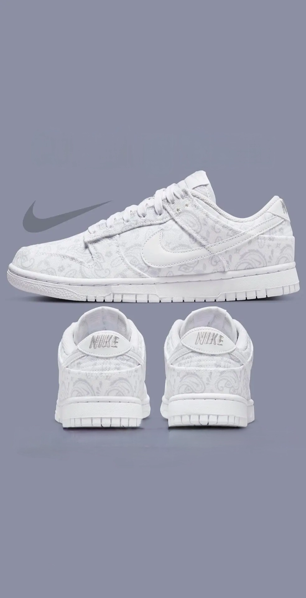 nike dunk low "white paisley" 白腰果花低帮板鞋