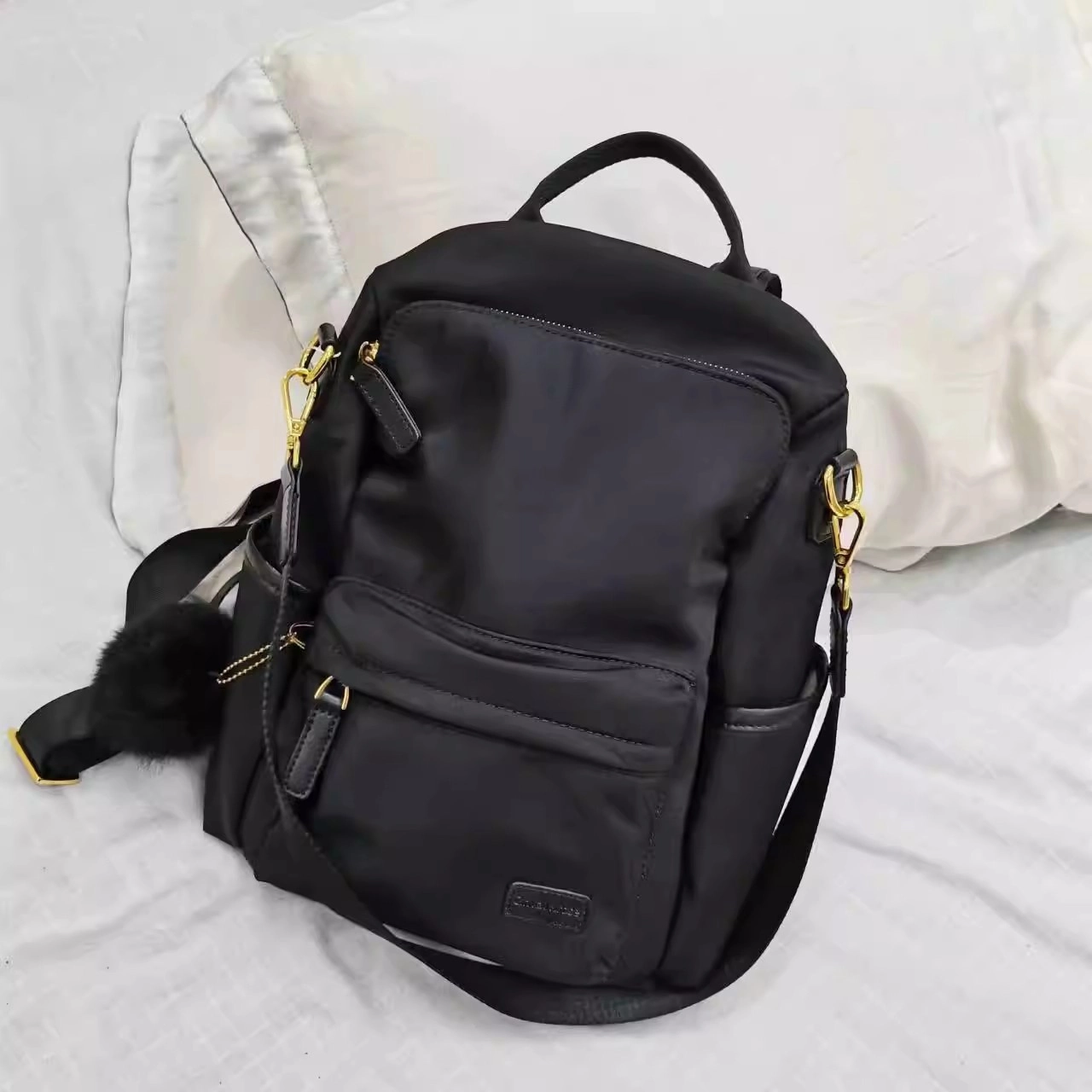 custom review-CinvaiKrose Нейлоновая ткань с коровьей кожей Короткий рюкзак Distance Многофункциональная дорожная сумка Стандартная Женская Многоцветная