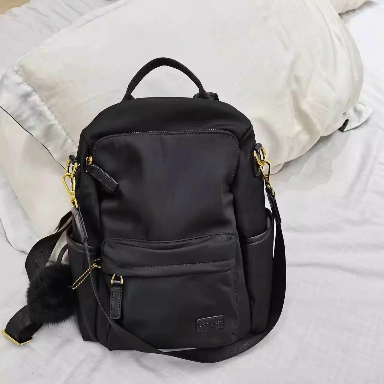 custom review-CinvaiKrose Нейлоновая ткань с коровьей кожей Короткий рюкзак Distance Многофункциональная дорожная сумка Стандартная Женская Многоцветная