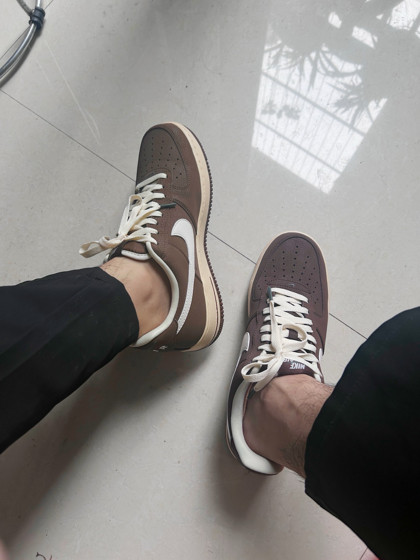 custom review-Nike Air Force 1 '07 Low Топ Скейтборд Кроссовки Унисекс Коричневый Белый