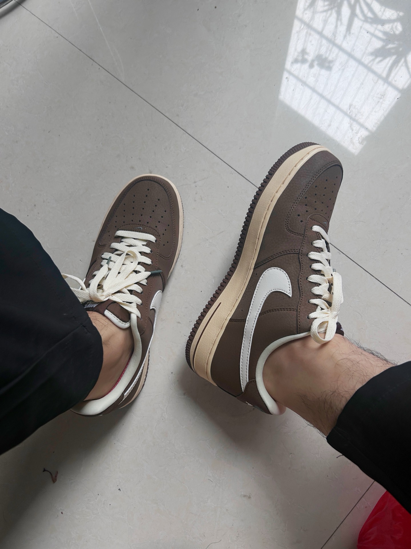 custom review-Nike Air Force 1 '07 Low Топ Скейтборд Кроссовки Унисекс Коричневый Белый