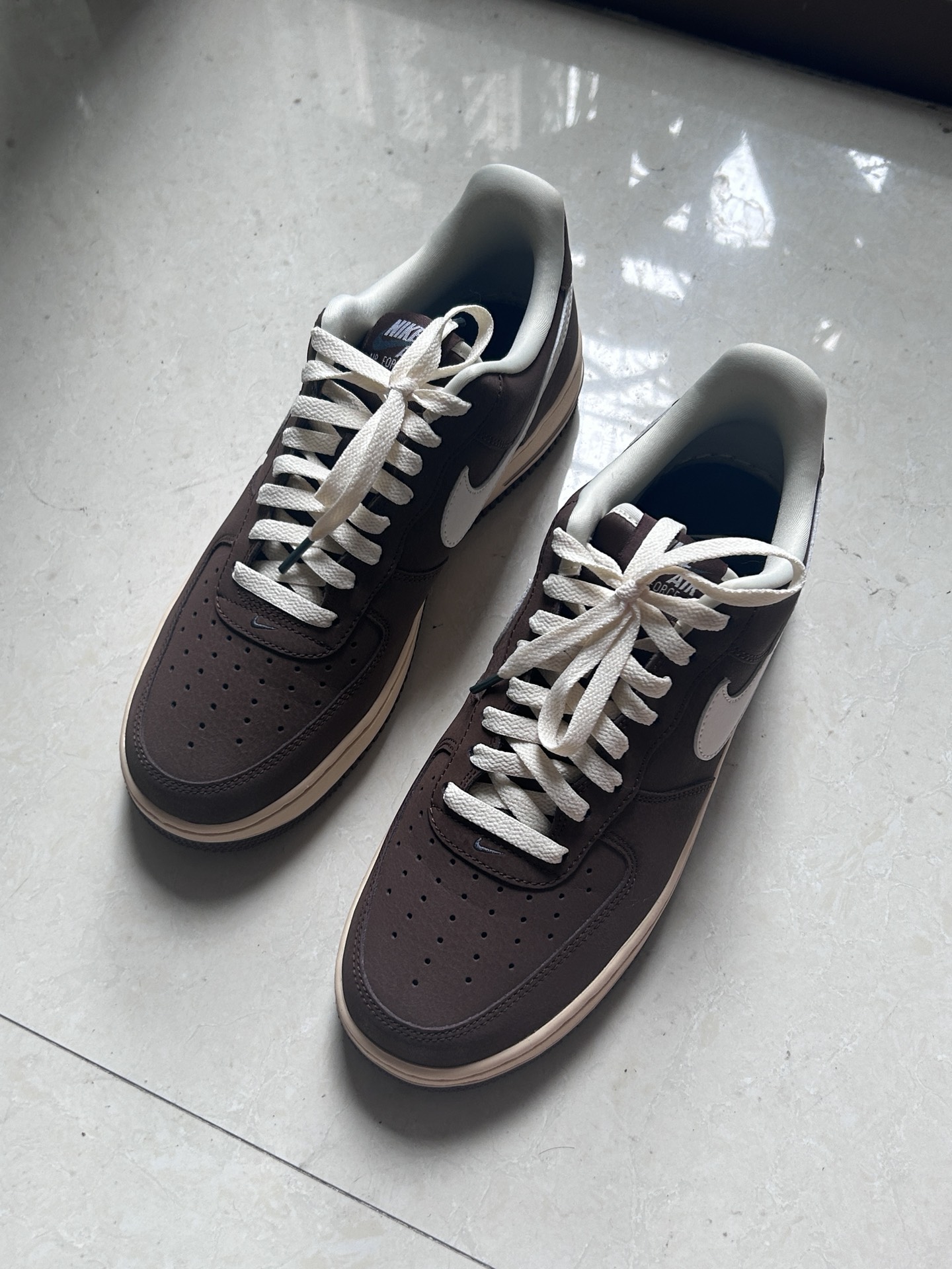 custom review-Nike Air Force 1 '07 Low Топ Скейтборд Кроссовки Унисекс Коричневый Белый