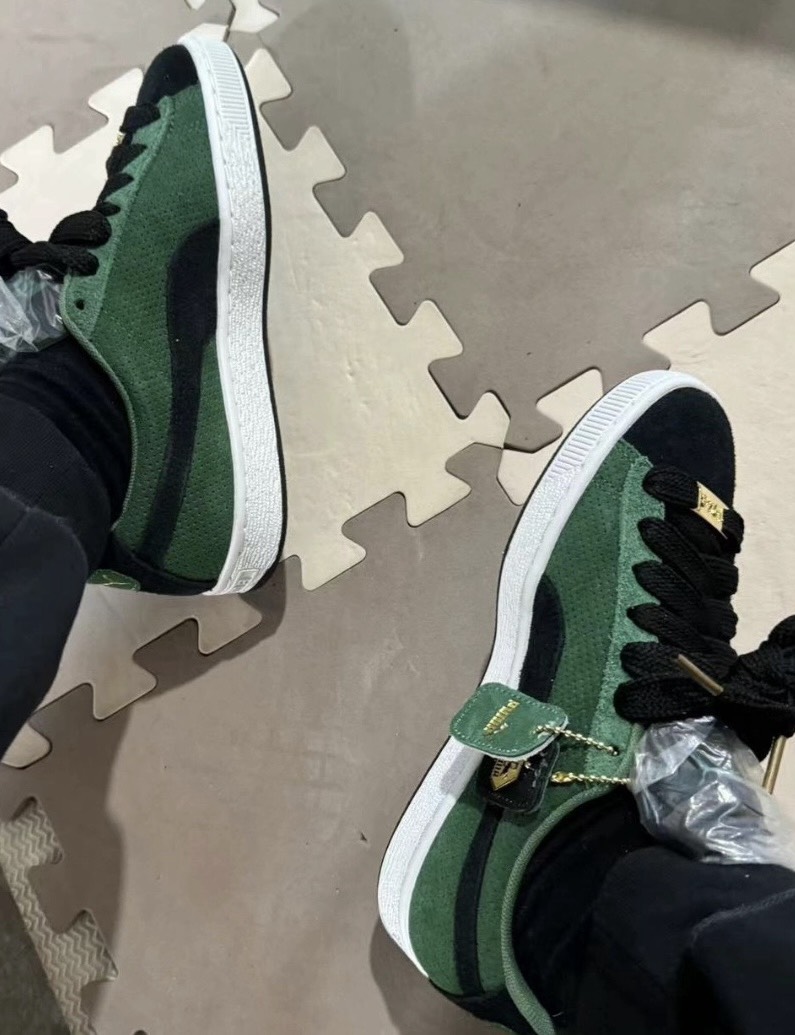 custom review-PUMA Suede ARCHIVE REMASTERED Устойчивые к истиранию Низкие Кроссовки для скейтбординга Унисекс Черный Зеленый