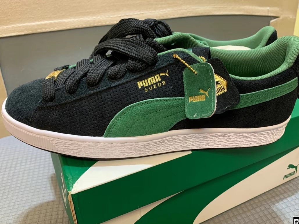 custom review-PUMA Suede ARCHIVE REMASTERED Устойчивые к истиранию Низкие Кроссовки для скейтбординга Унисекс Черный Зеленый