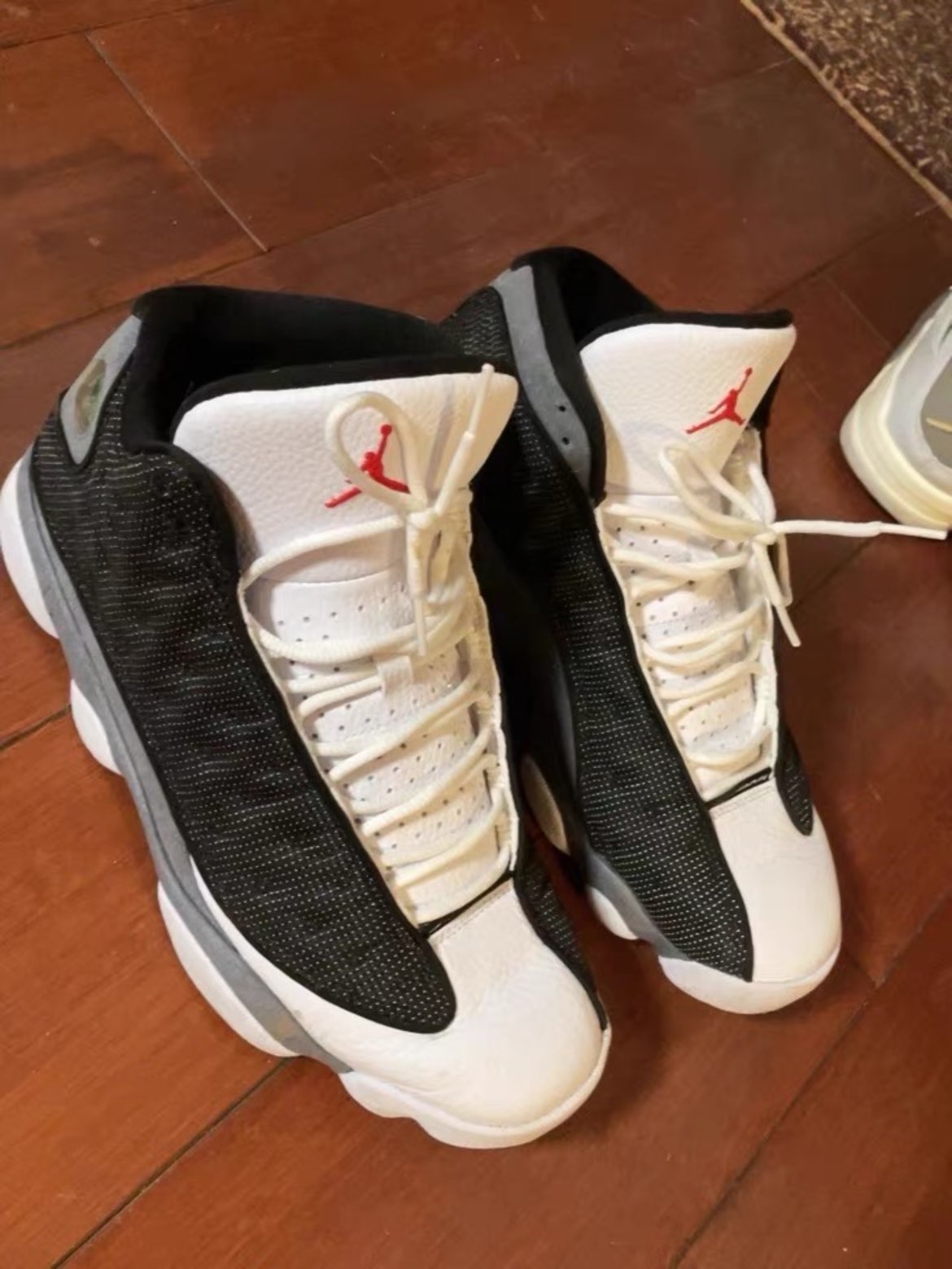 custom review-Jordan Air Jordan 13 Retro 'Черный Кремний' Черный Кремний MID Топ Винтажные баскетбольные кроссовки Мужской Черный Белый Серый