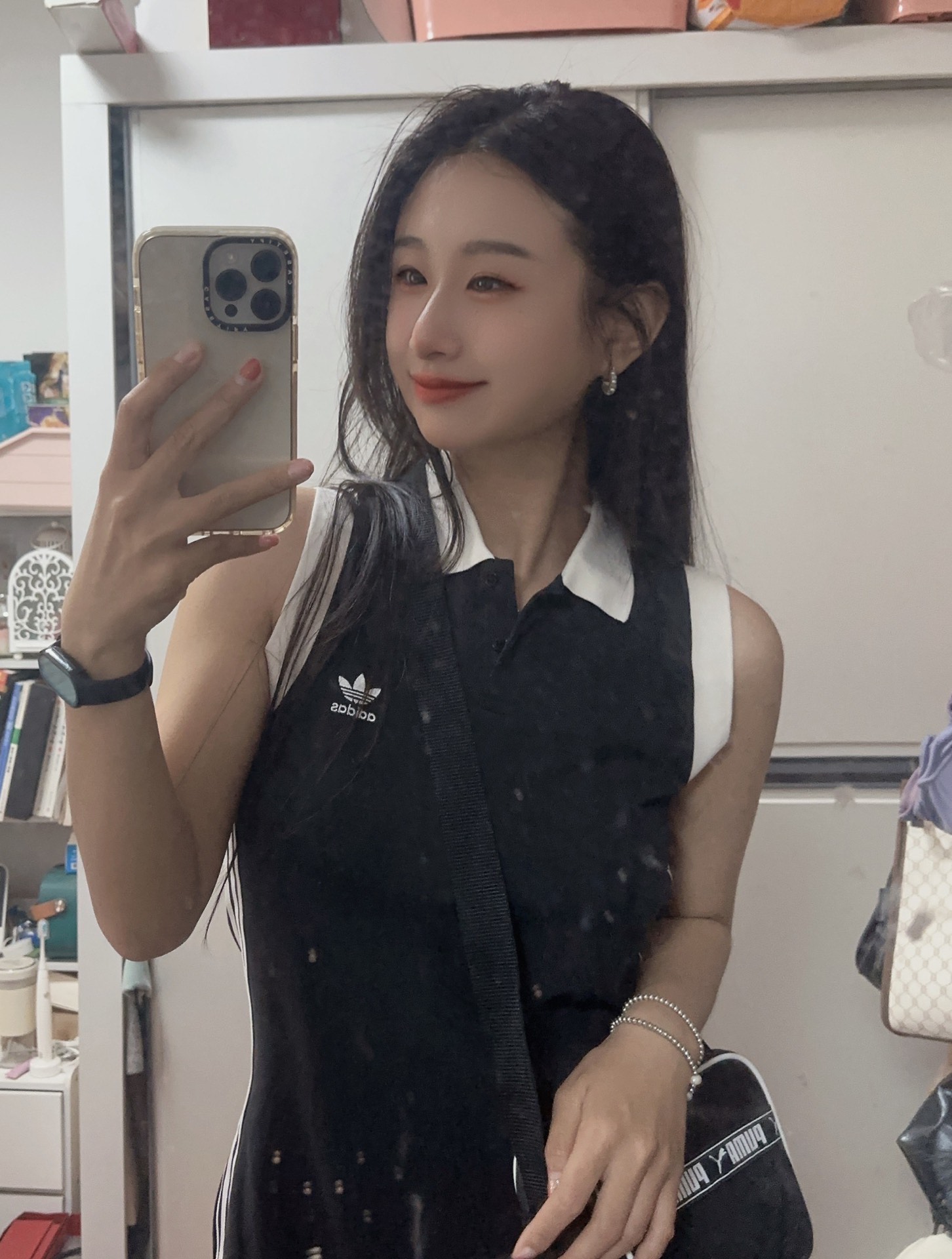 custom review-Adidas Originals x Monkey Kingdom Hot Girl Collection Платье без рукавов Женское Черное