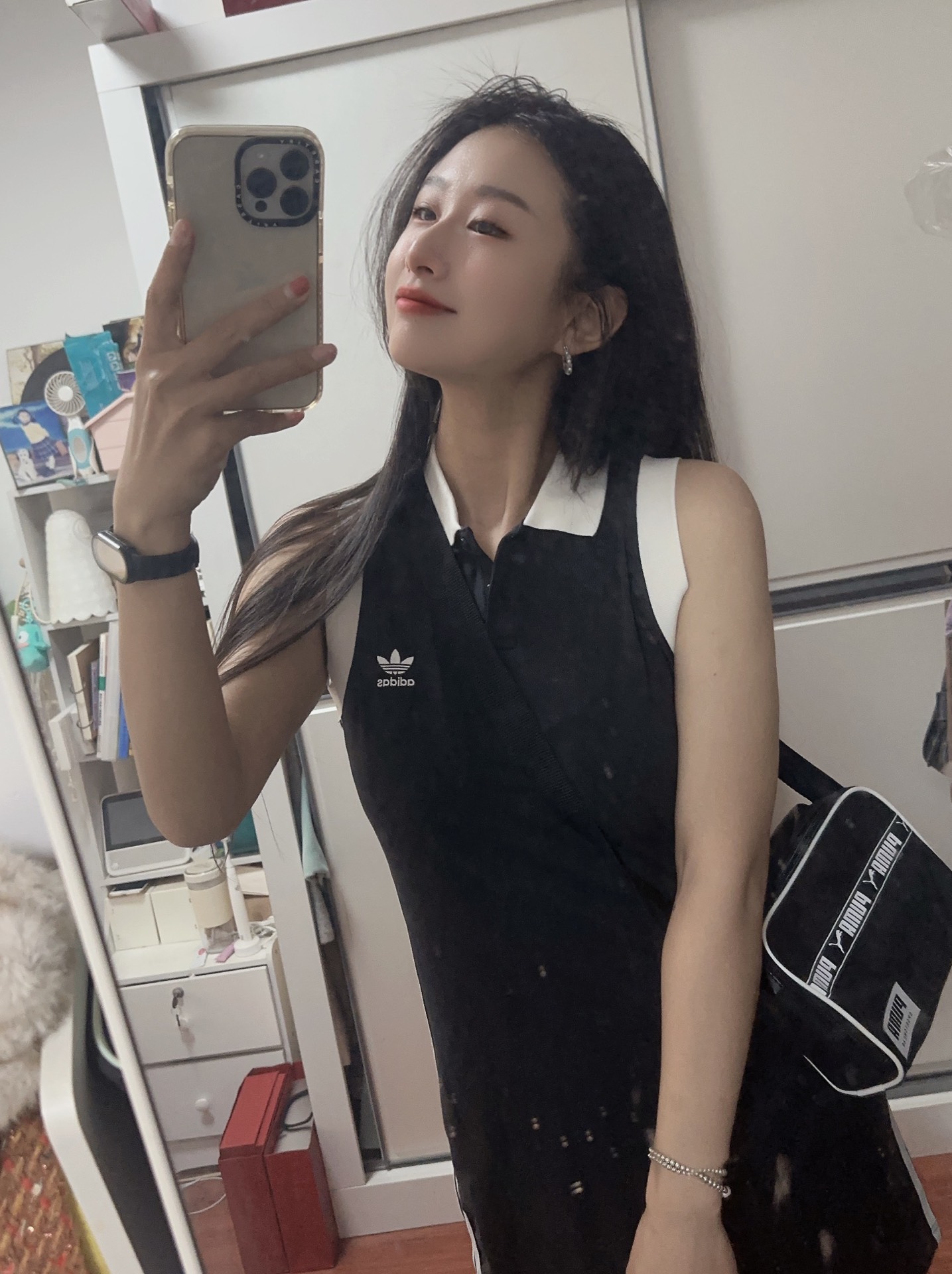 custom review-Adidas Originals x Monkey Kingdom Hot Girl Collection Платье без рукавов Женское Черное