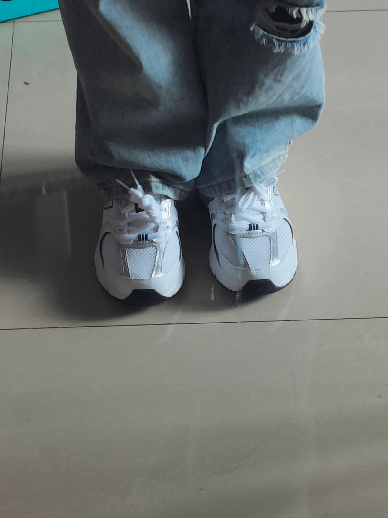 custom review-New Balance 530 'White/Natural Indigo' Sneakers