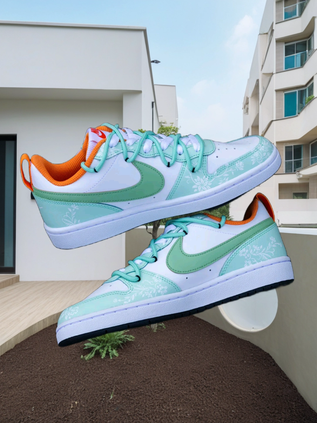 nike花卉板鞋:复古清新,通勤必备