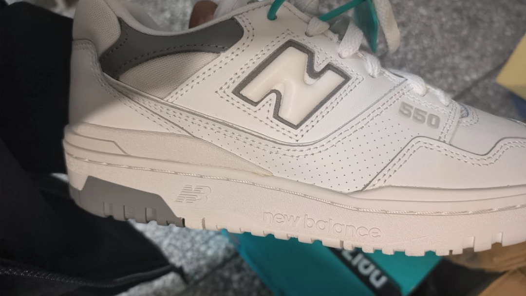 custom review-New Balance NB 550 Амортизация Износостойкий Низкий Топ Винтажные Баскетбольные Кроссовки Унисекс Белый Серый