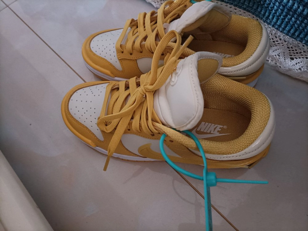 custom review-Nike Dunk Twist 'Vivid Сера' Низкие Кроссовки для скейтбординга Женские Белые Желтые