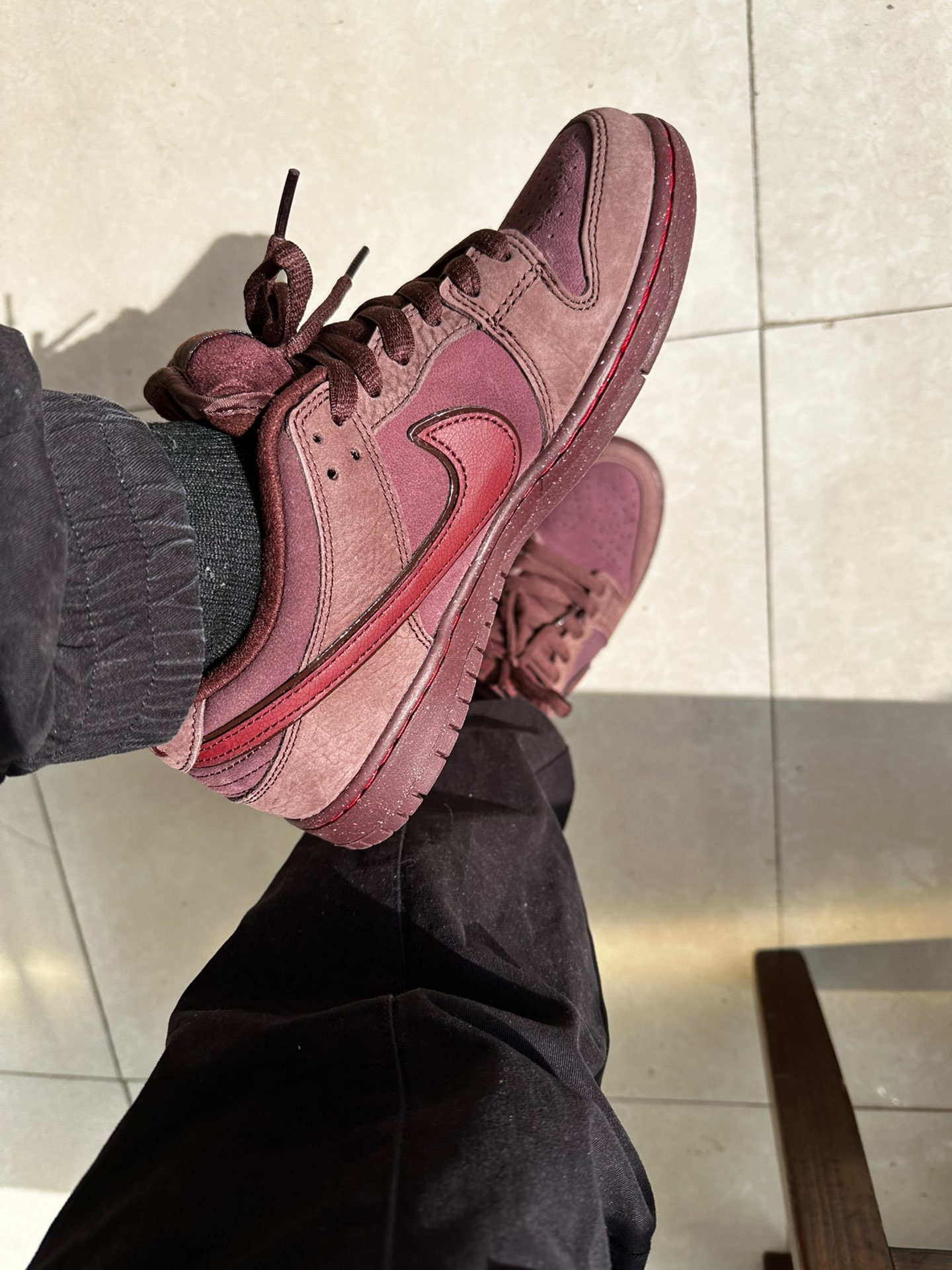 custom review-Nike Dunk SB 'Бургундский Crush' Низкие Кроссовки для Скейтбординга Мужские Бургунди