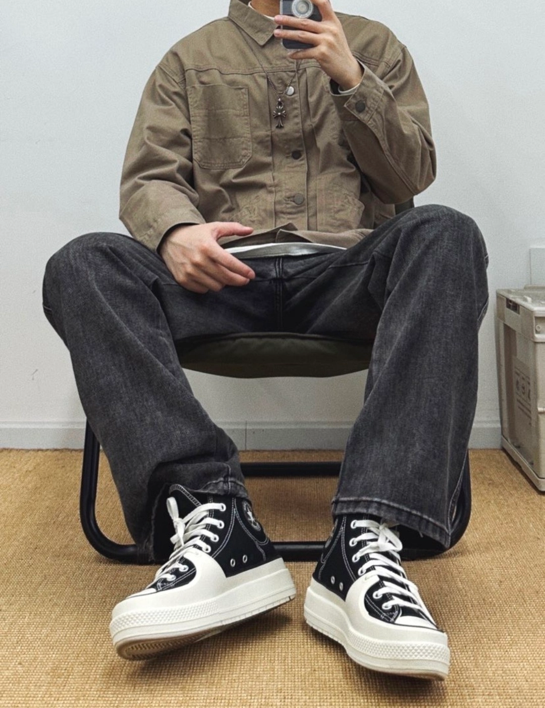 custom review-Converse Chuck Taylor All Star Construct High Топ Кеды Унисекс Черный Белый