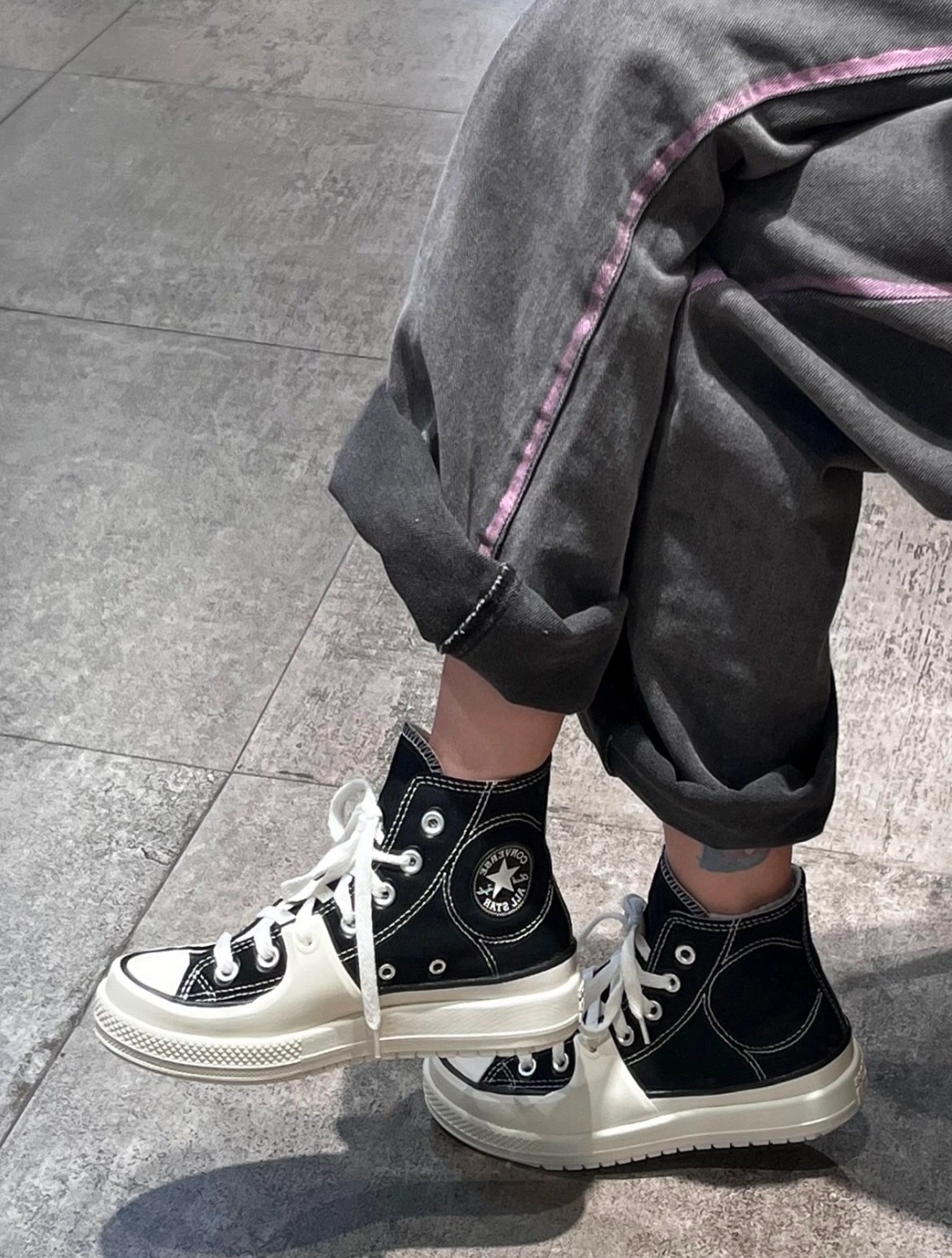 custom review-Converse Chuck Taylor All Star Construct High Топ Кеды Унисекс Черный Белый