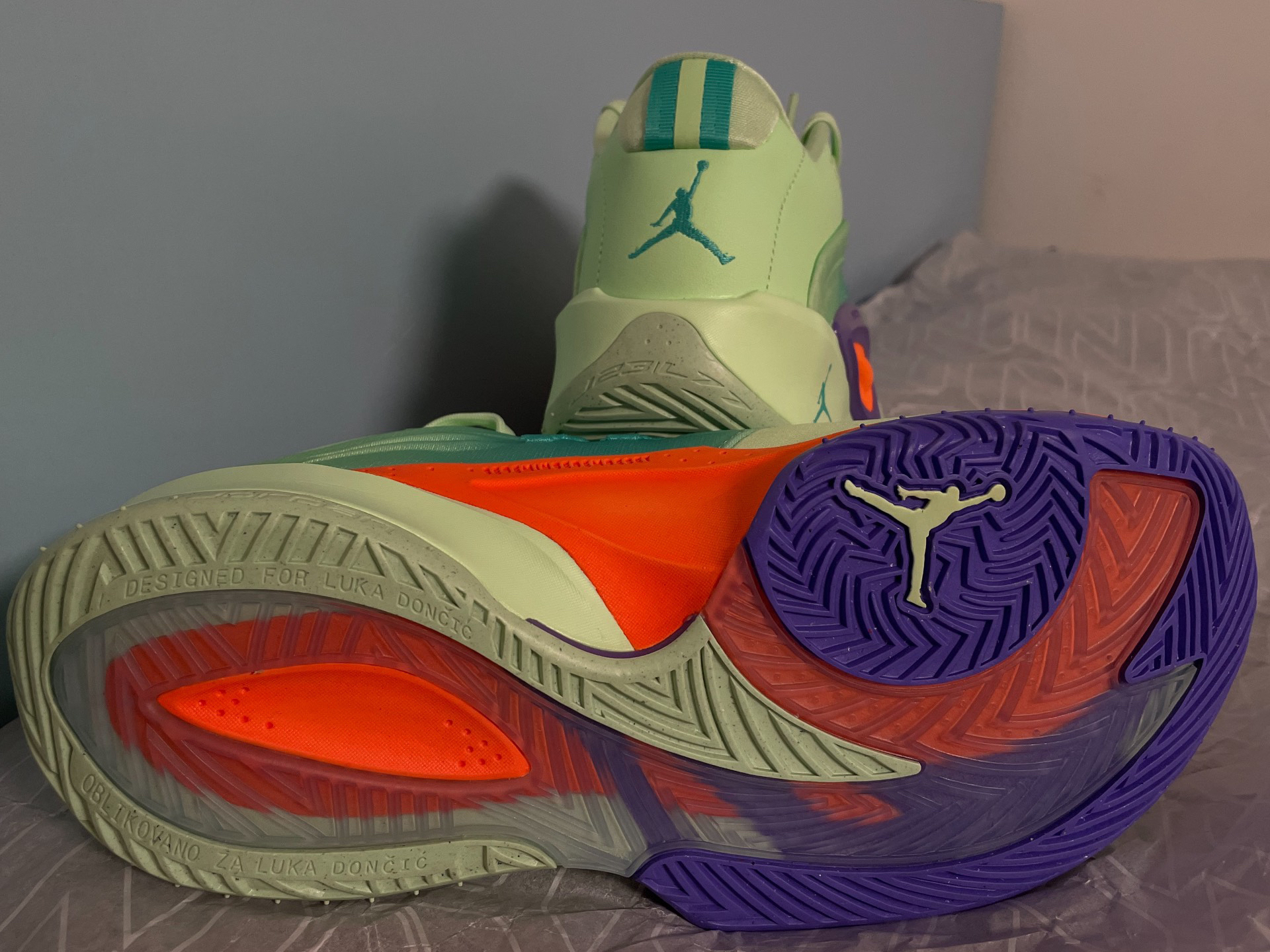 custom review-Джордан Luka 3 Амортизаторы Shock Absorbers Противоскользящие Устойчивые к истиранию Низкий Топ Баскетбольные кроссовки Мужские Синий фиолетовый розовый