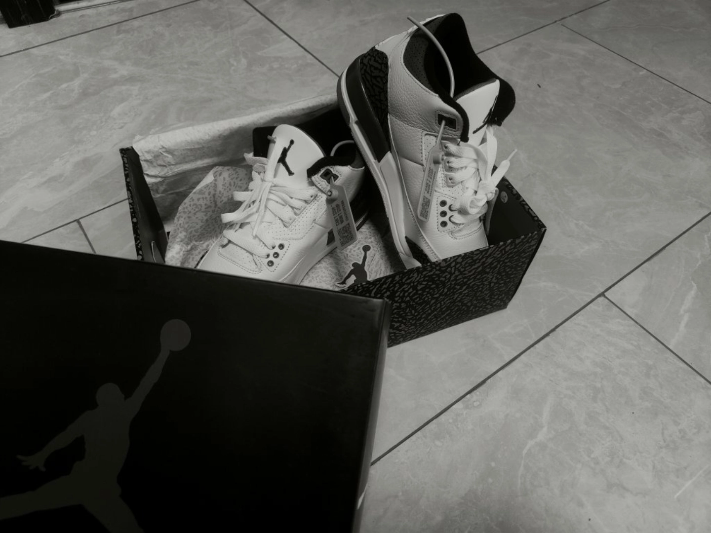 custom review-Jordan Air Джордан 3 Ретро 'Темный Радужка' Устойчивый к истиранию MID Топ Детские Баскетбольные Кроссовки Черный Белый Фиолетовый