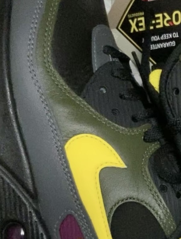 custom review-Nike Air Max 90 Устойчивый к истиранию Водонепроницаемый и Дышащий Низкий Топ Повседневные Беговые Кроссовки Мужские Черные Желтые