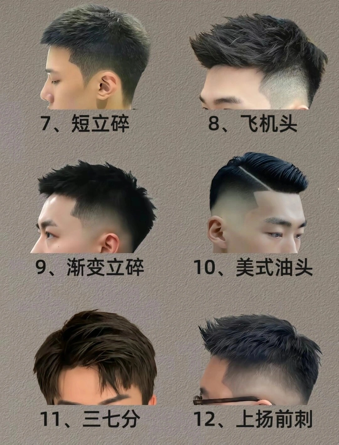 以下是一些针对不同脸型和风格的男生发型推荐:  刘海发型:    - 适合