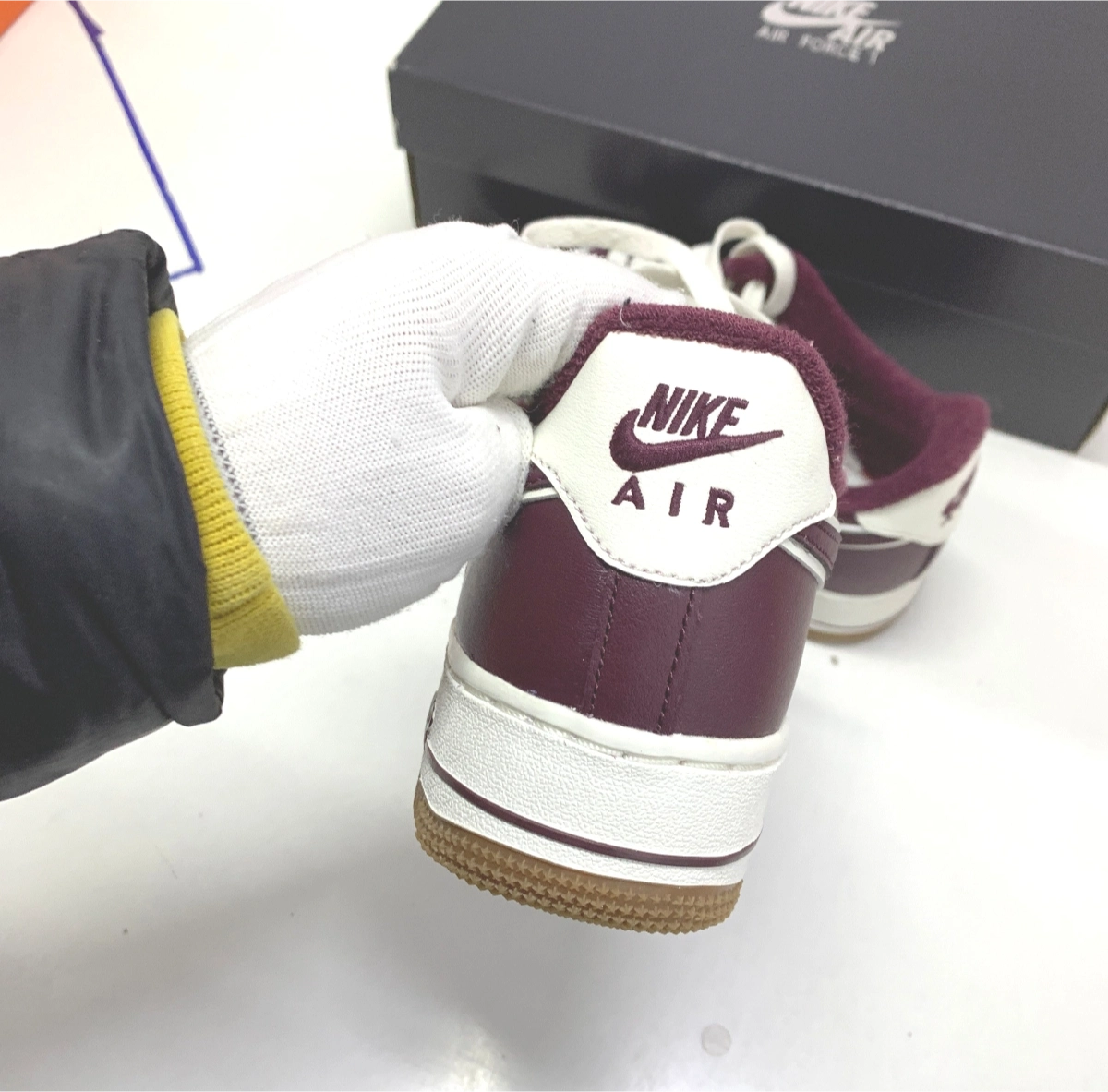 custom review-Nike Air FORCE 1 COLLEGE Пачка Нижняя юбка Резистентный Низкий Топ Скейтбординг Кроссовки Мужские Белый EAGLE Красный