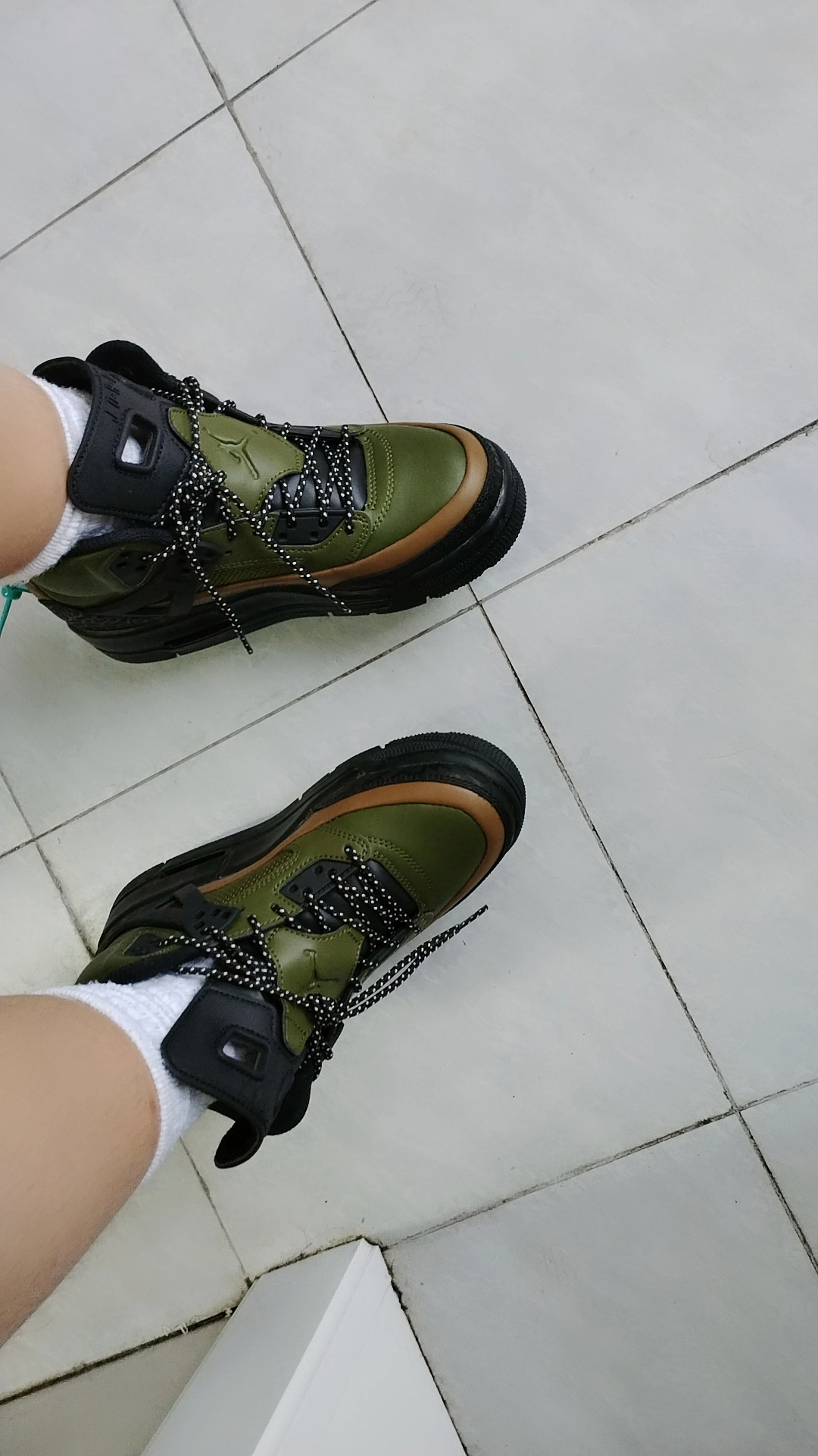 custom review-Джордан Spizike WINTERIZED Slip-Resistant High Top Детские Баскетбольные Кроссовки Оливково-Зеленый