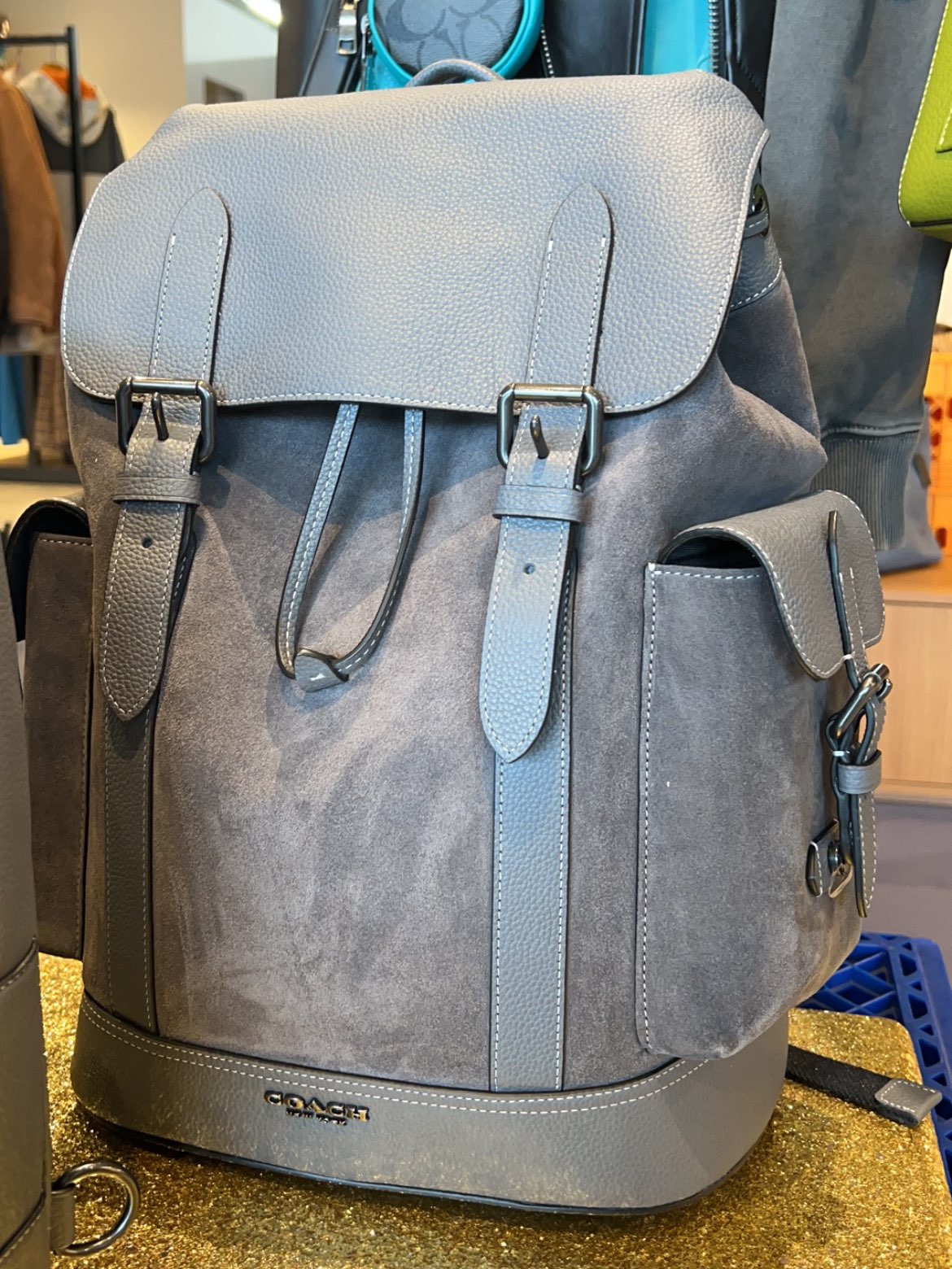 coach 双肩皮背包