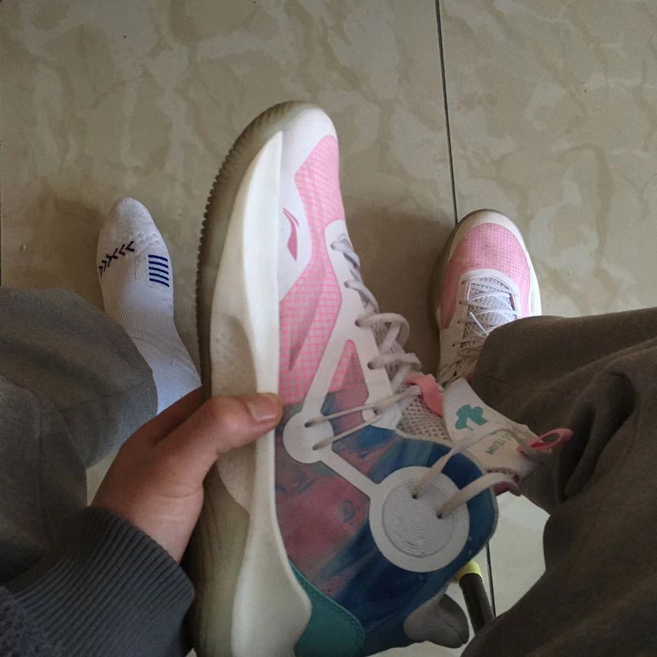 custom review-LINING Sonic 9 IX Team Mid Men's On Court Basketball Shoes   White/Pink/Blue